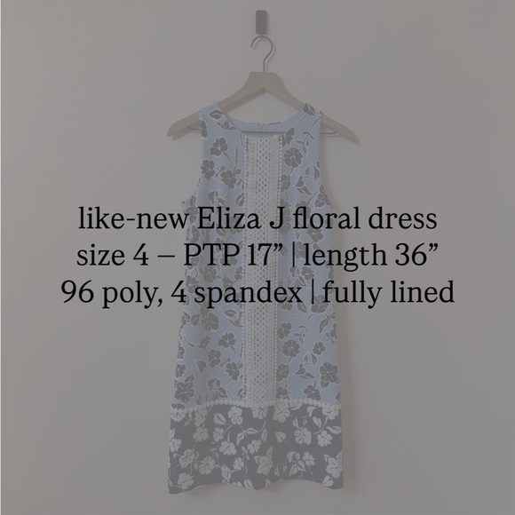 Eliza J floral sheath dress | size 4 - Picture 6 of 6
